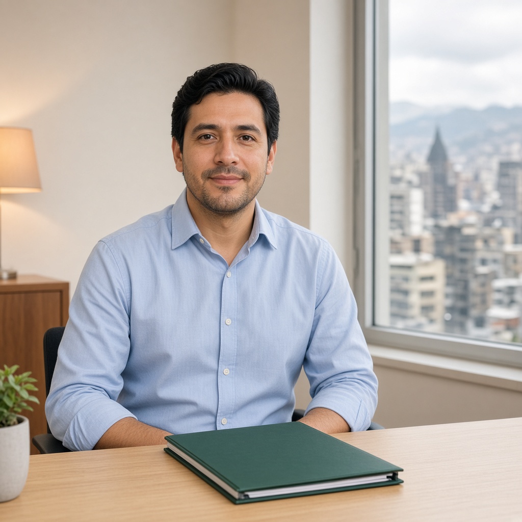 Empleado en su oficina